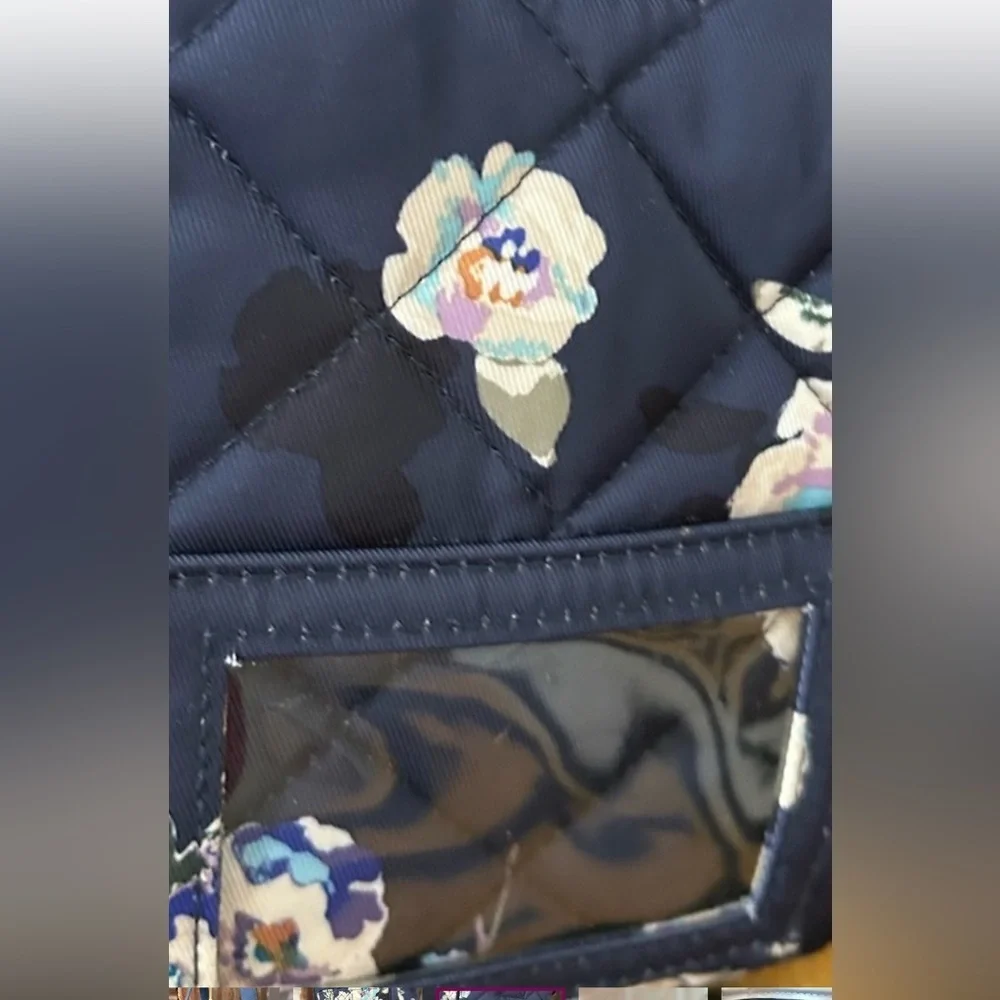 Vera Bradley Navy Floral Quilted lunch bag or Diaper Bag